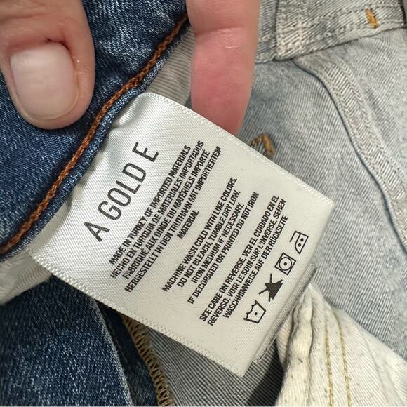 AGOLDE jeans mid rise skinny blue denim ripped distressed size 29 - Picture 8 of 9